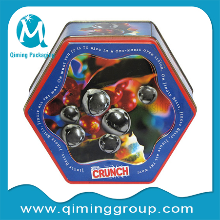 Christmas Gift Tin Boxes-hexagon -Qiming Packaging