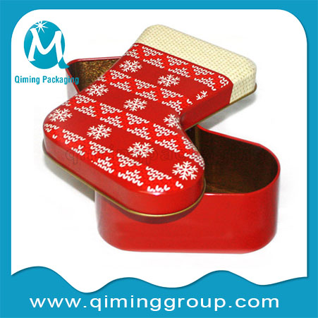 Christmas Stocking Christmas Gift Tin Boxes -Qiming Packaging