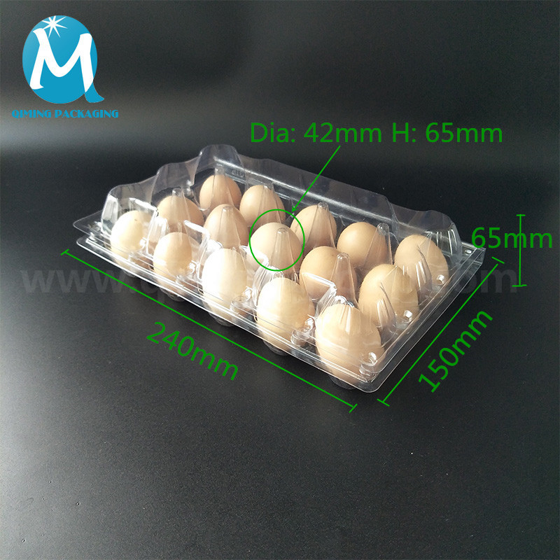 15pcs clear plastic egg tray