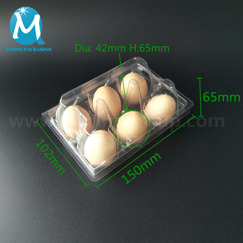 6 pcs clear plastic egg tray