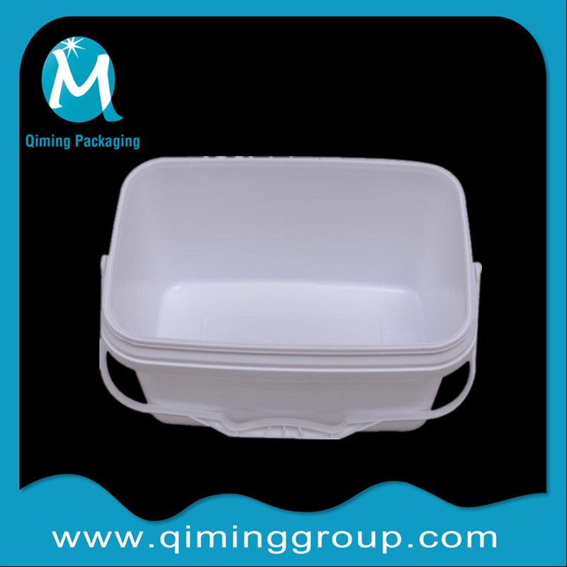 Rectangular plastic buckets qiming packaging lids caps bungs cans