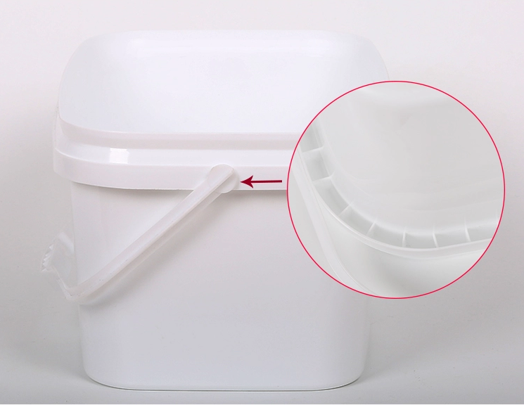 Rectangular plastic buckets 6 qiming packaging lids caps bungs cans