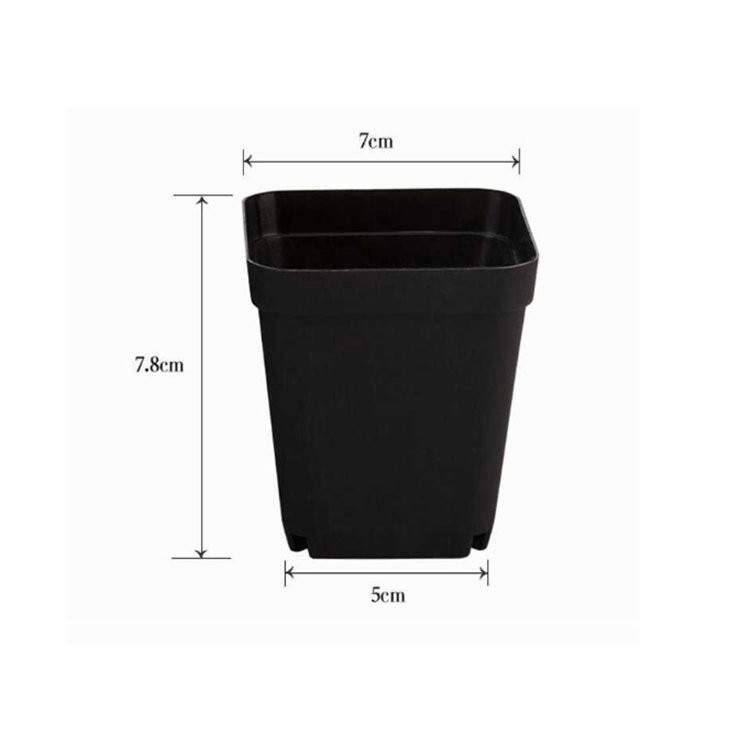 size of plastic square pots