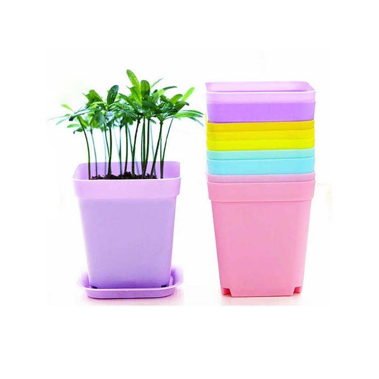 square plastic flower bucket flower pot