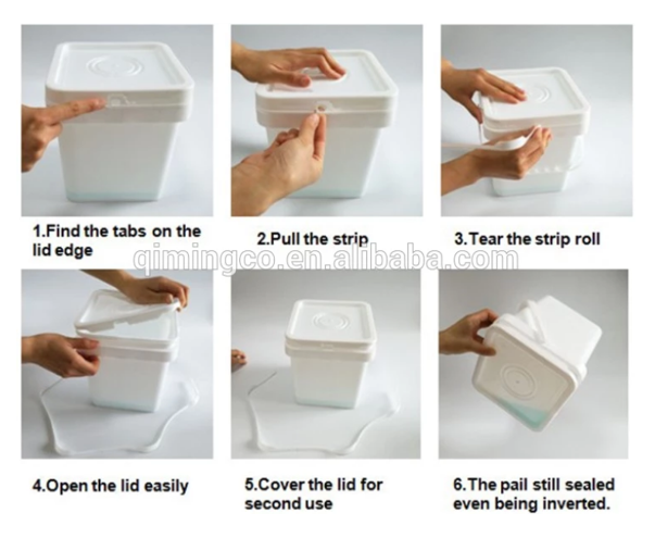 square plastic buckets with lids for sale