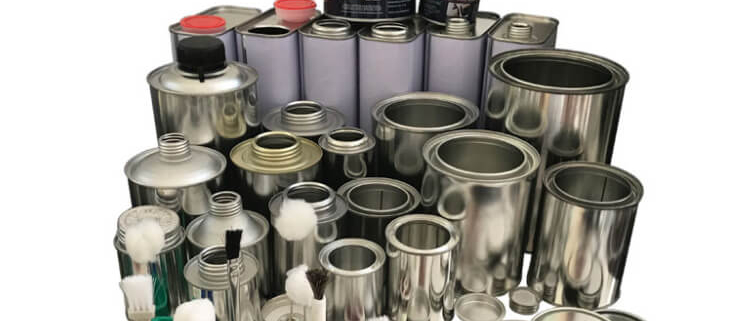 PVC/UPVC/CPVC glue tin can, screw top round cans, cylinder metal tin cans
