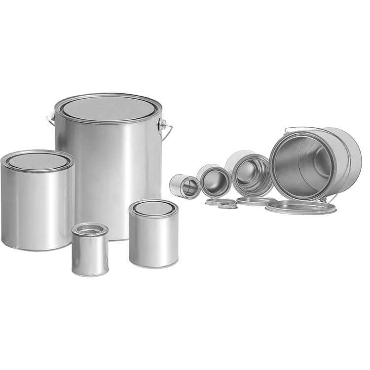 empty paint cans round paint cans rectangle paint tin cans