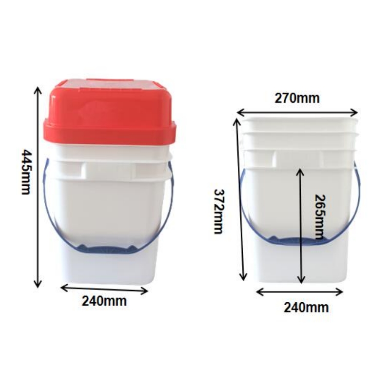 square plastic buckets