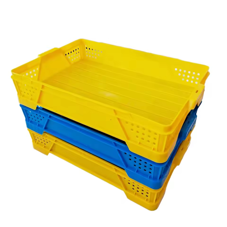 Heavy Duty Plastic PP Crate Stackable Mesh Vegetable Crate