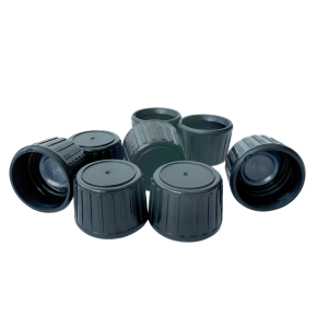 DIN28 Black Pilfer Proof Plastic Cap Tamper Evident Cap for Glass Syrup Bottle - Plastic Cap and Tamper Evidence Lid