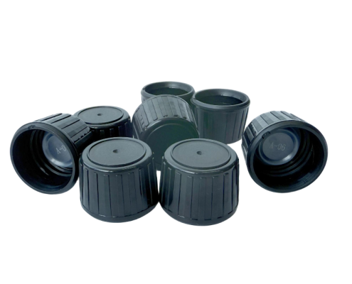 DIN28 Black Pilfer Proof Plastic Cap Tamper Evident Cap for Glass Syrup Bottle - Plastic Cap and Tamper Evidence Lid