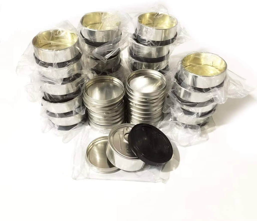 Self-Seal Tin Can Pressitin Cans with Ring Lid and Label Side Stickers Tin Tuna Can No Tools Needed 100ml_3.5g