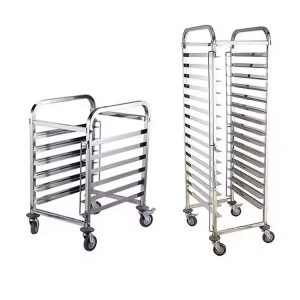Stainless Steel Bakery Tray Pan Trolley Bread Cake Cooling Rack Bakery Trolley
