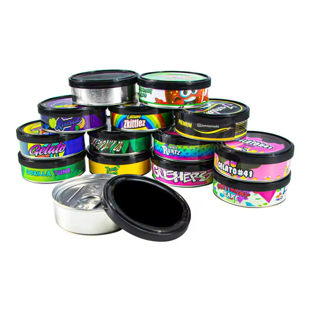 Wholesale Round Cans Airtight Candy Box Pressitin Tin with Customized Labels and Stickers (1)