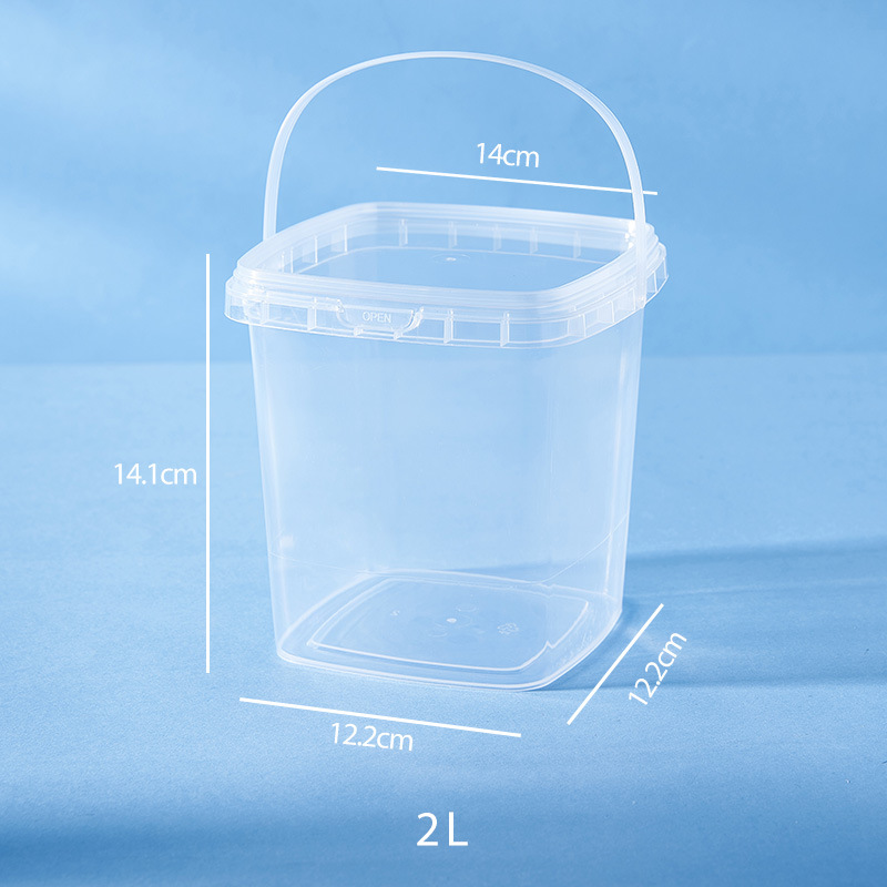 plastic square buckets pails Qiming Packaging 2 L